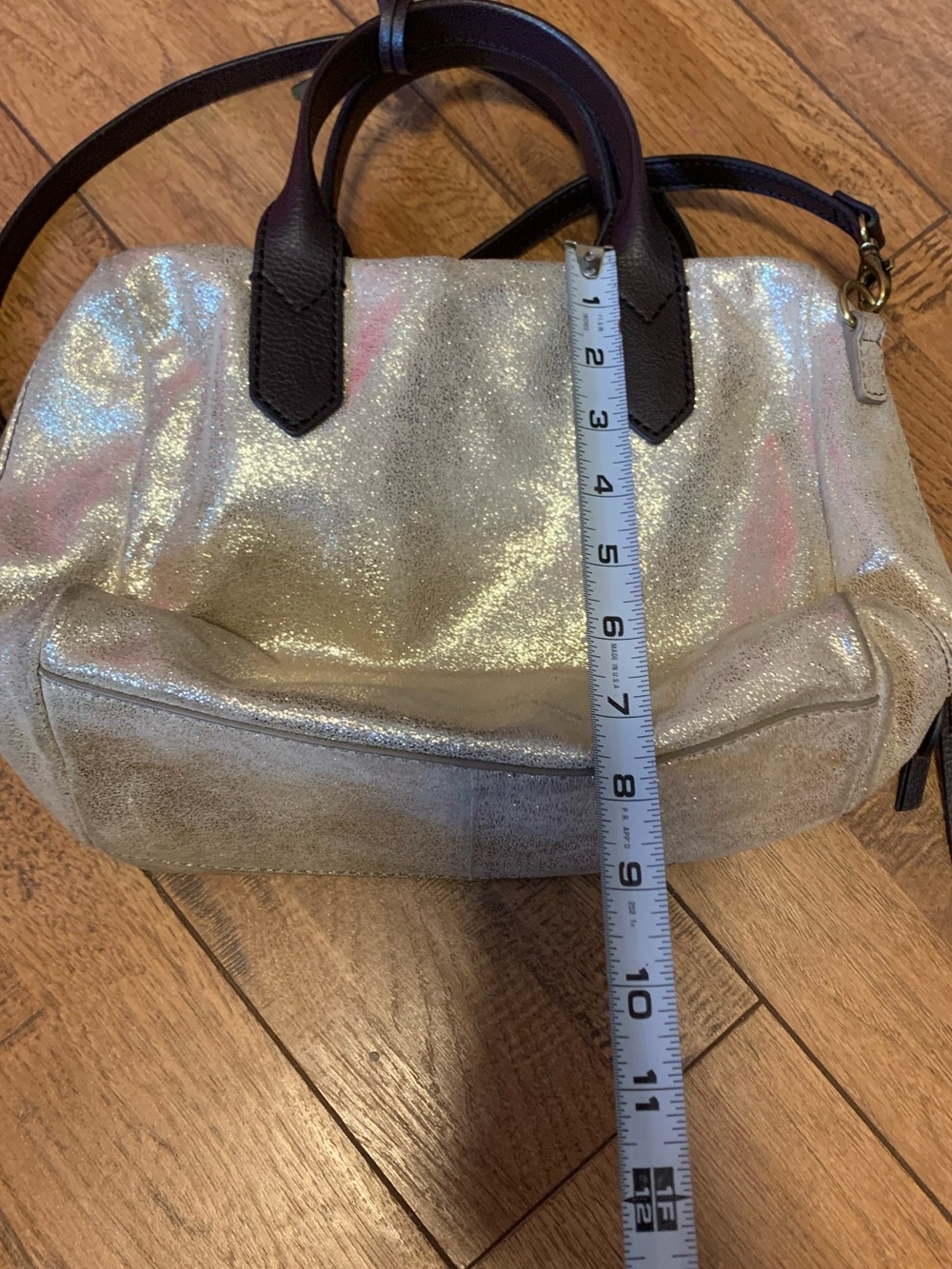 Fossil Metallic Leather Crossbody Bag - Picture 7 of 10